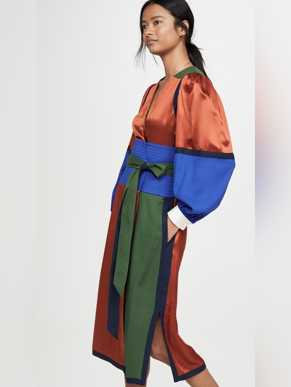 Tory Burch Color-block Wrap Midi Dress NWT - Picture 4 of 4